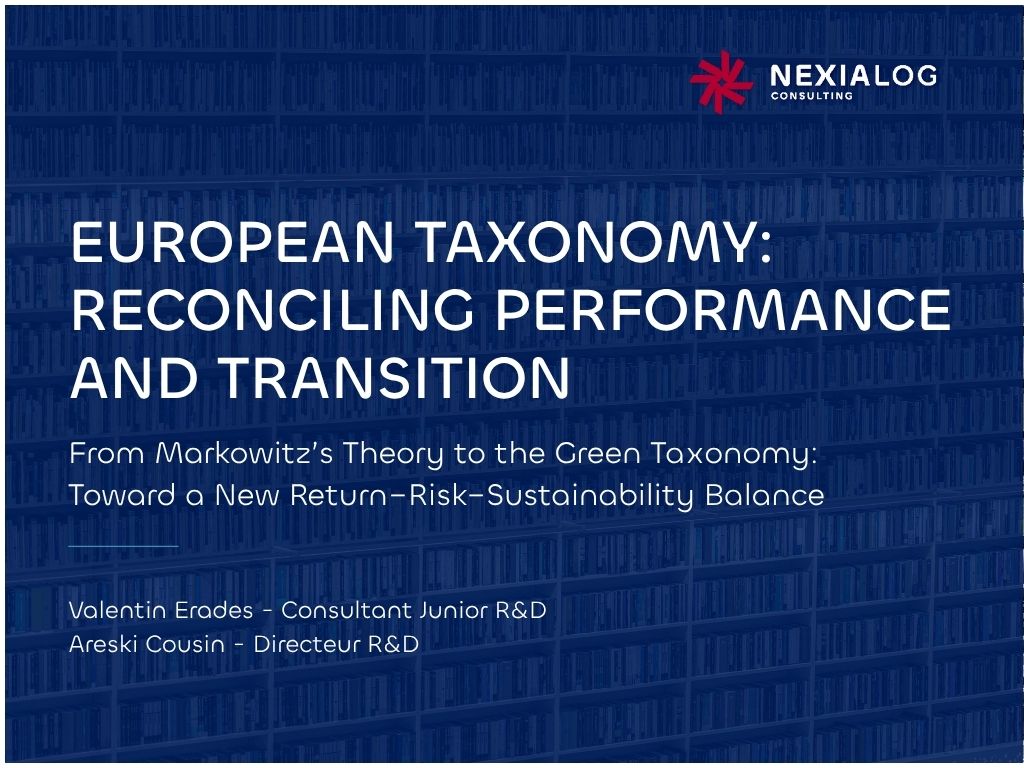 European Taxonomy: Reconciling Performance and Transition