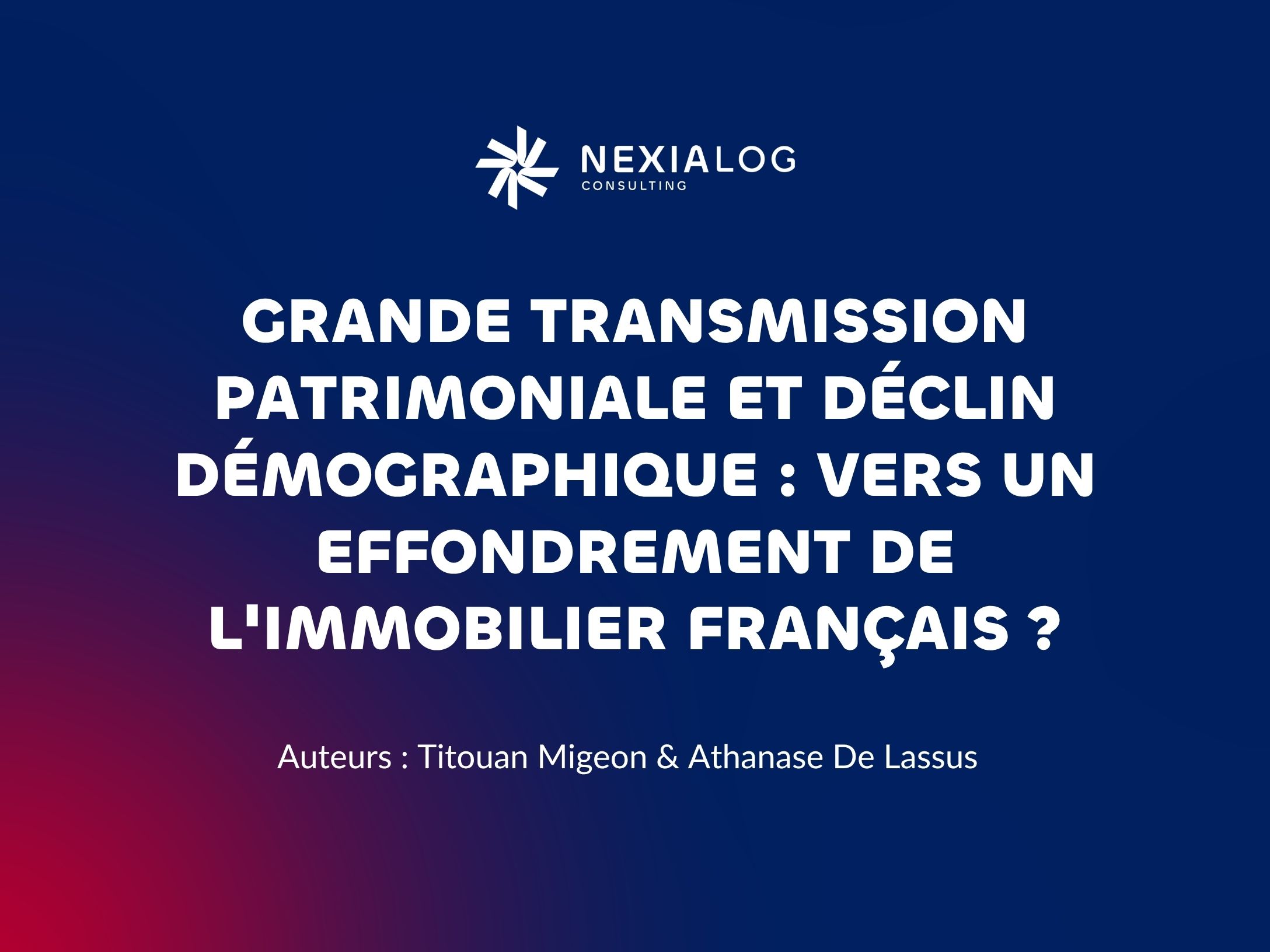 Graphique projection besoins en logements France 2070 par département - Étude Nexialog Consulting sur la transmission patrimoniale et le déclin démographique