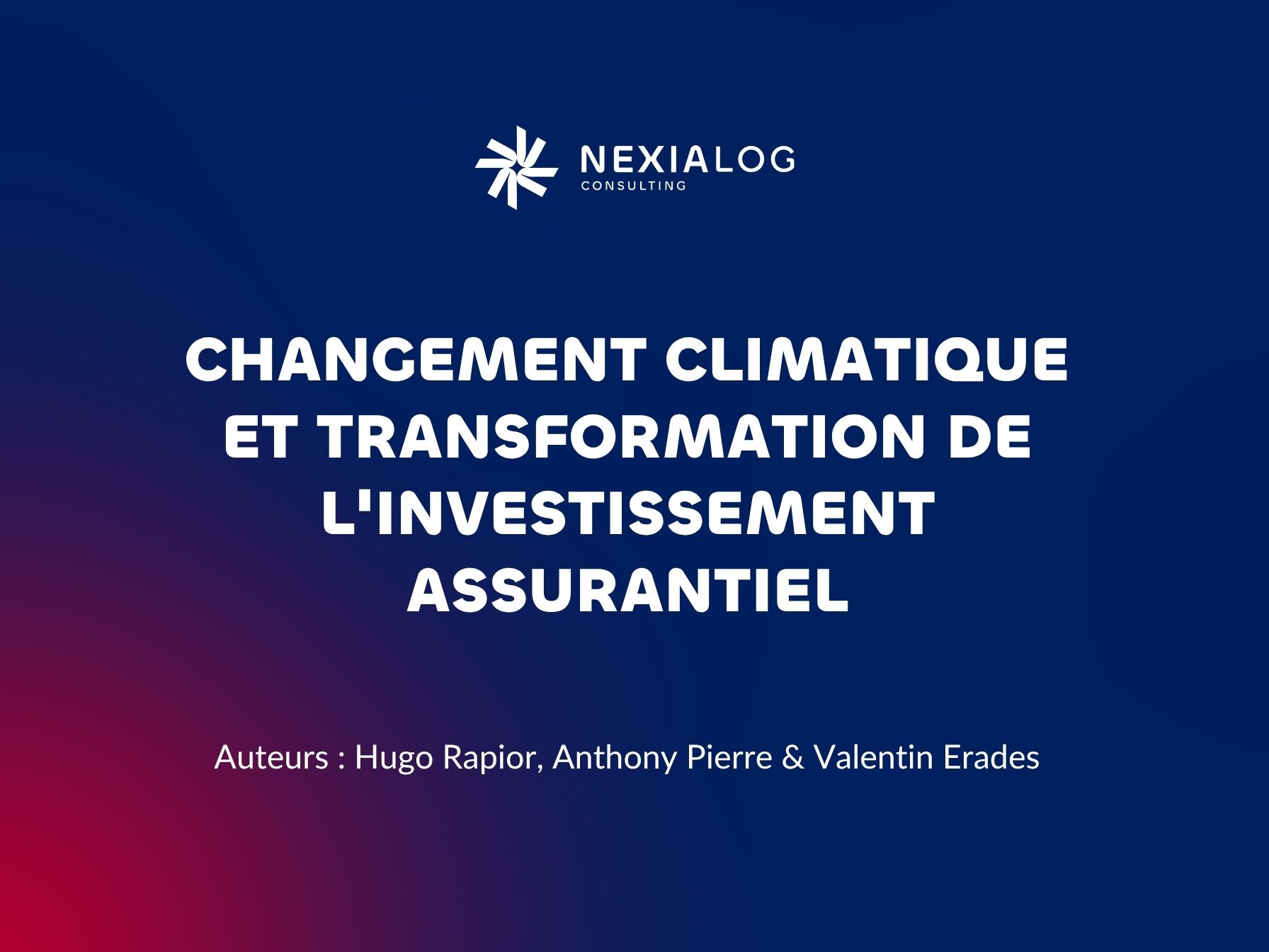 isque climatique dans les modèles d'investissement et de gestion d'actifs des assureurs