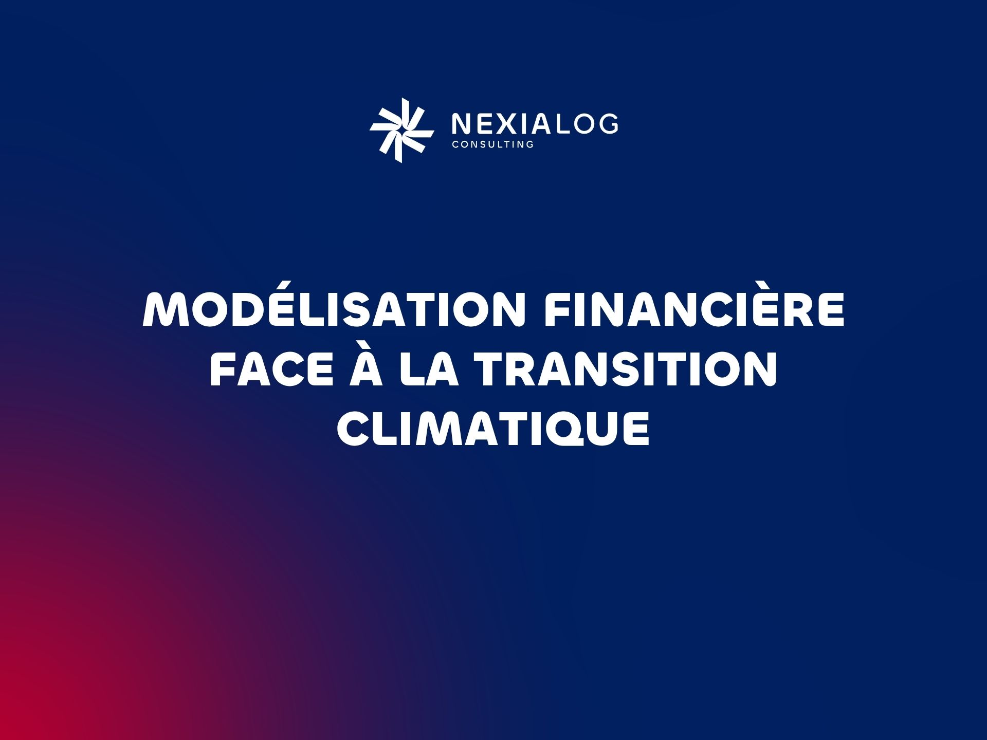 Étude Nexialog Consulting sur la modélisation financière face à l’incertitude de transition climatique